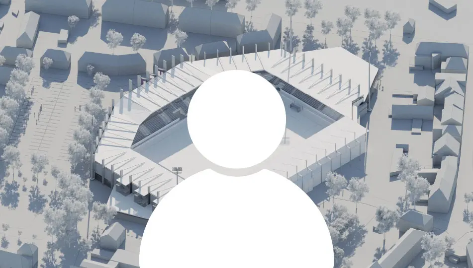 Platzhalterbild Stellenausschreibung: 3D-Modell Bremer Brücke Stadion für Technische Leitung Position.