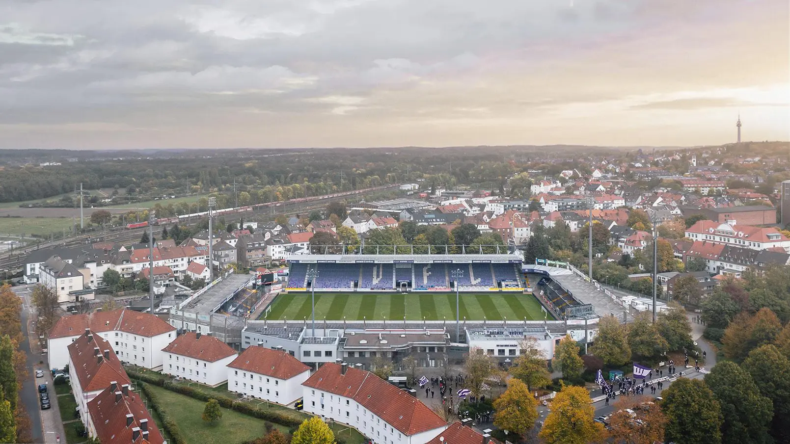 Blick auf das aktuelle Stadion aus der Vogelperspektive